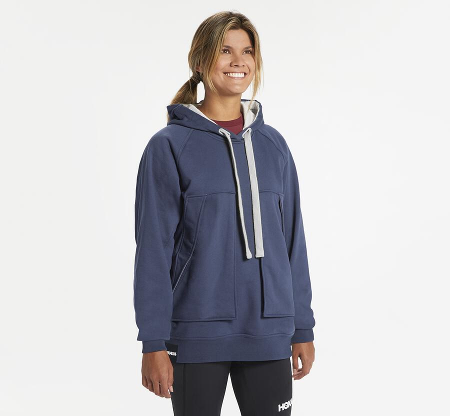 Sweat À Capuche Hoka One One Bondi Femme - Bleu Marine - TPC-864190